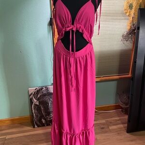 Elegant Pink Maxi Dress